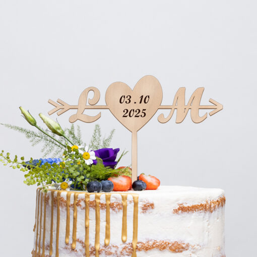 Taarttopper 'Initials of Love'
