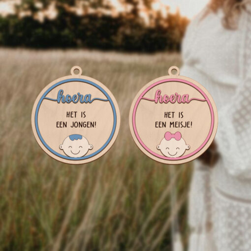 Geslachtsbekendmaking bordjes 'Reveal Deluxe'