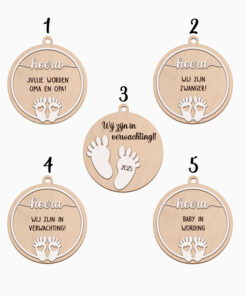 Alternative view of Zwangerschap bekendmaking bordjes 'Baby Chic'